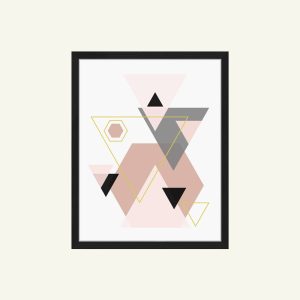 Multi Coloured Minimalist Geometric Abstract Painting